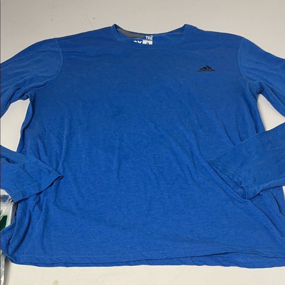 Adidas 2X Ultimate Tee Long Sleeve Blue Basic Athletic T Shirt